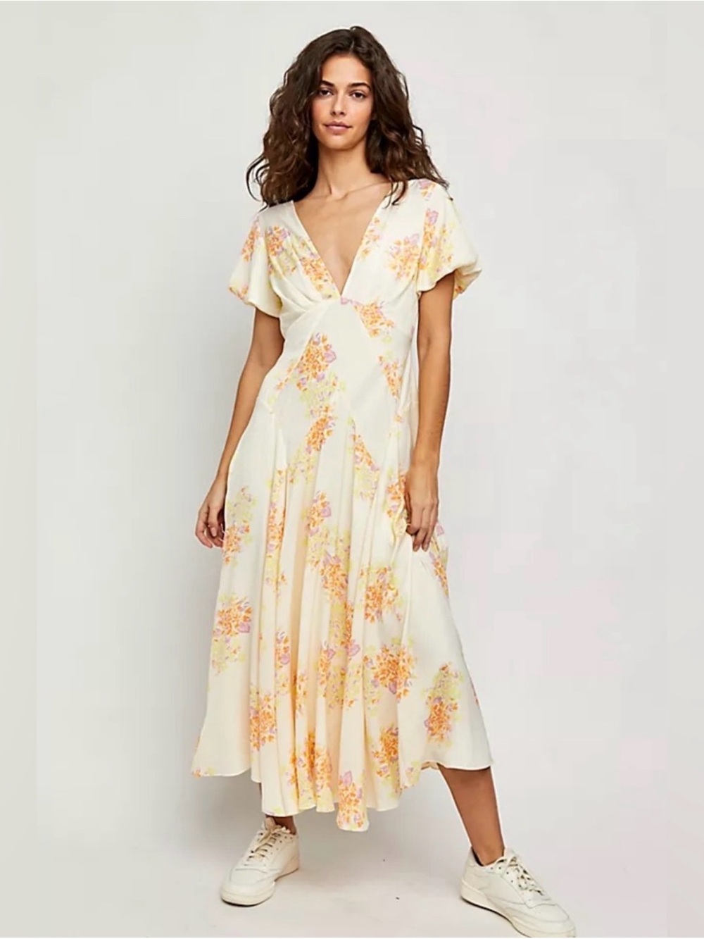 Free People Laura Printed Midi Dress